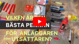 Thumbnail för youtube film om bästa pennan för anläggare, mätningstekniker.