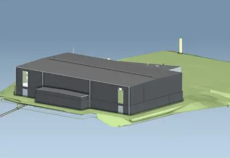 3D-modell av sporthall för markprojektering